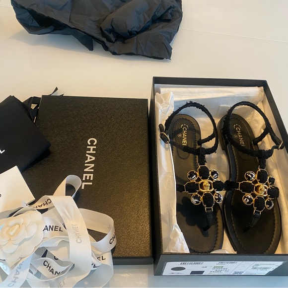 Chanel Thong Sandals sz38 NEW - Picture 2 of 11